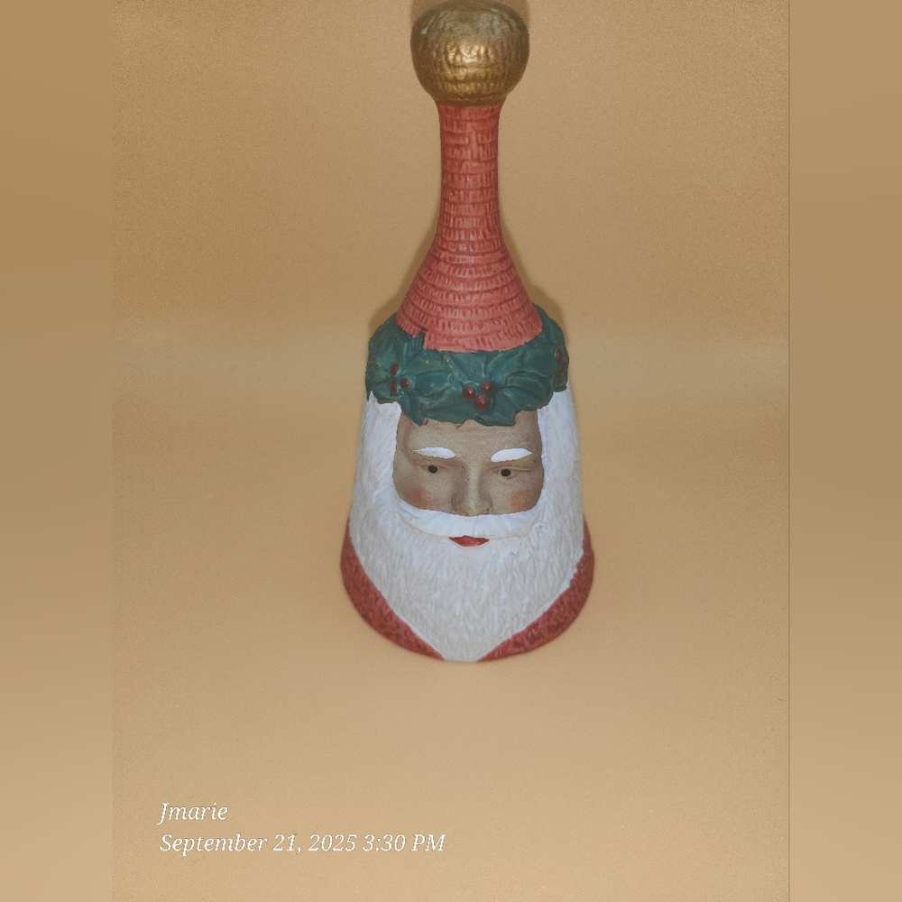 Vintage Old World Santa Claus Bell Terra Cotta 5.5in tall Christmas by Midwest